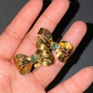 Vintage 1940s Coro Screwback Ribbon Bow Earrings